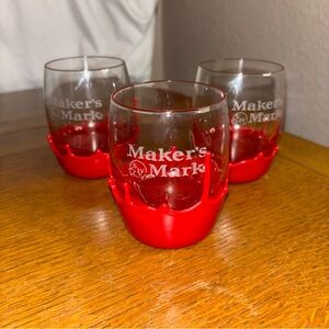 Vintage Makers Mark Wax Dipped Rocks Glasses, Set of 3, 12oz